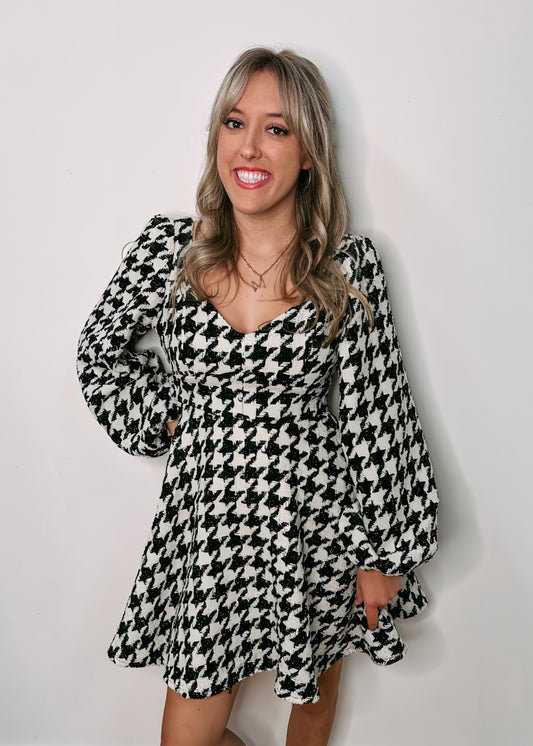 Cute And Classy Houndstooth Dress