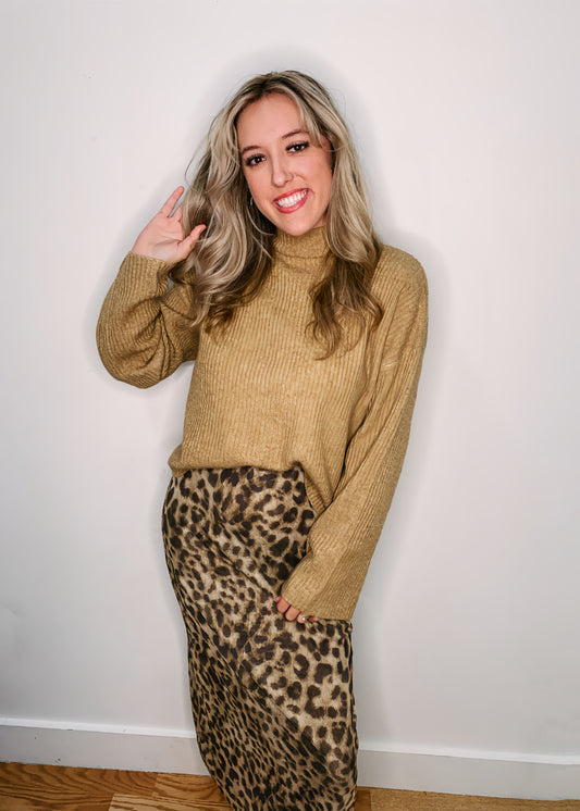 Wild About You Leopard Midi Skirt