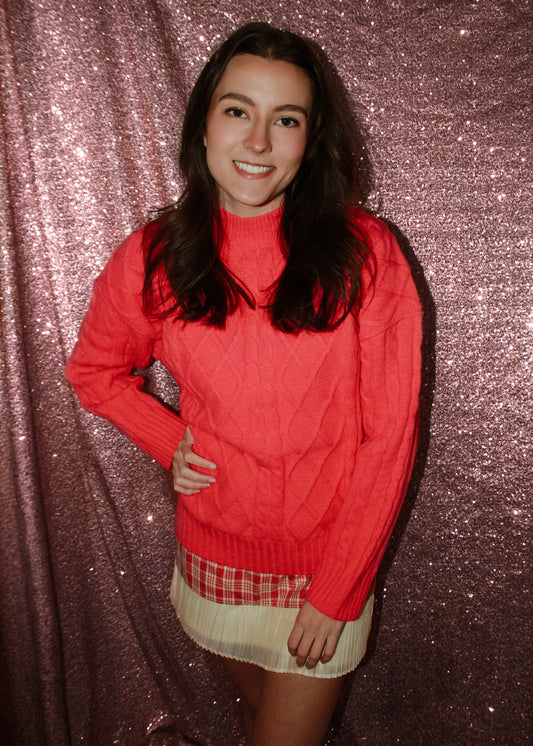 Short & Sweet Coral Pink Sweater