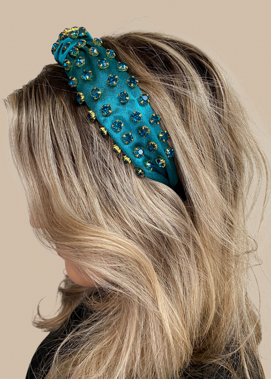 Teal Rhinestone Headband