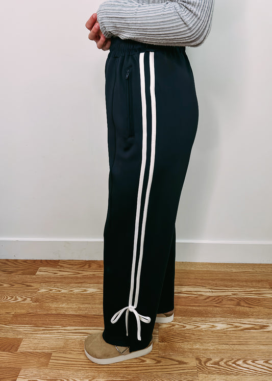 In The Moment Navy Bow Track Pants