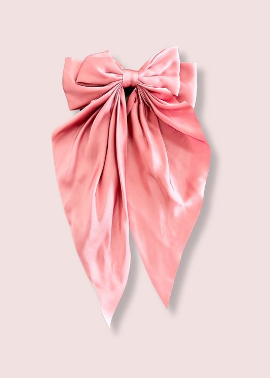 Bellissimo Satin Hair Bow Clip - Pink