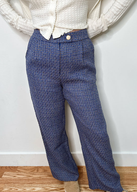 She's Classic Blue Tweed Pants