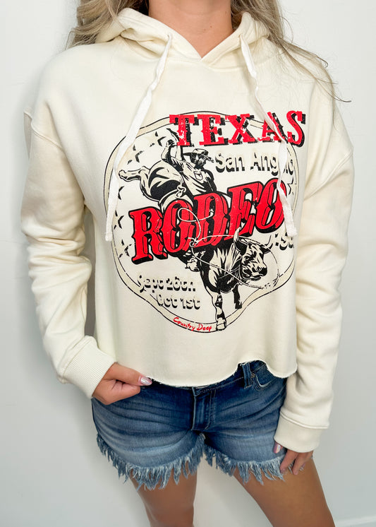 Texas Rodeo Bone Cropped Sweatshirt