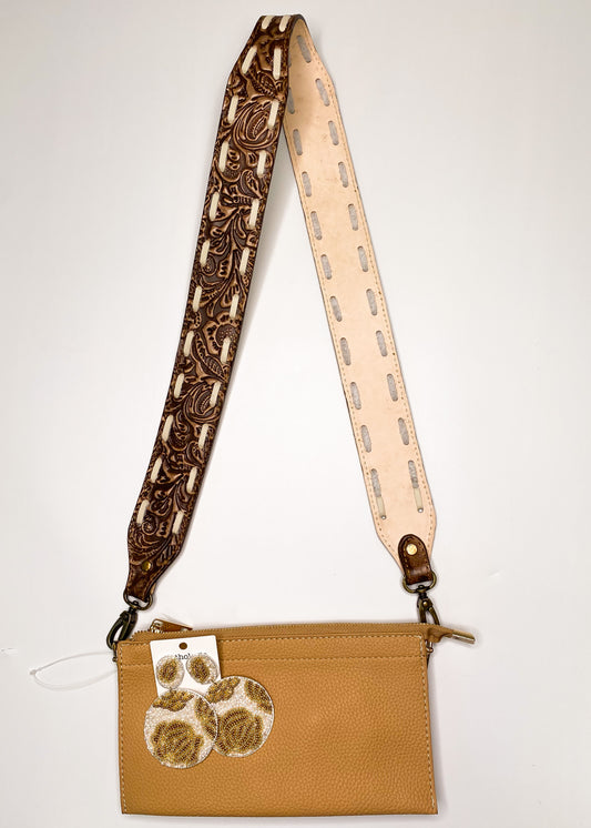 Leather White Stitched Purse Strap