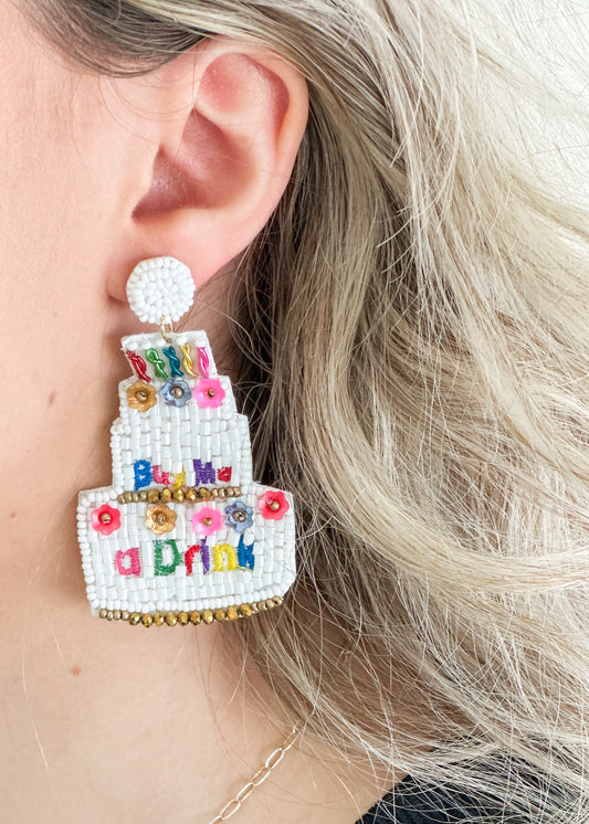 Buy Me A Drink Cake Earrings