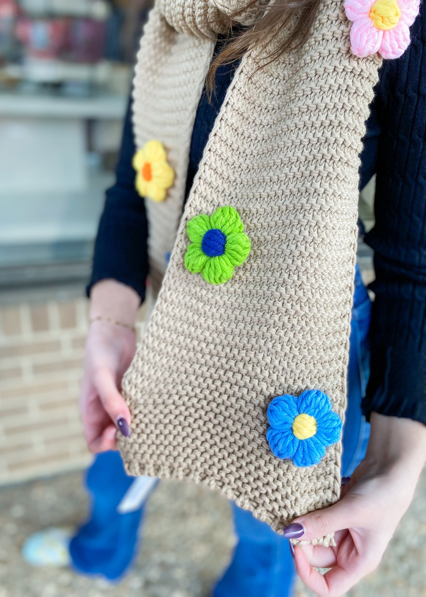 Flower Power Crochet Scarf
