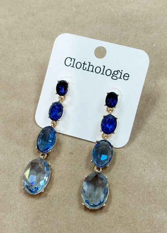 Blue Stone Drop Earrings