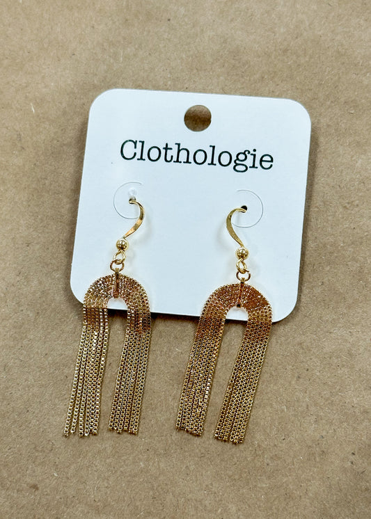 Gold Dangle Rope Earrings