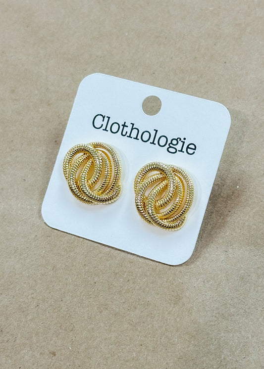 Twisted Up Gold Earrings