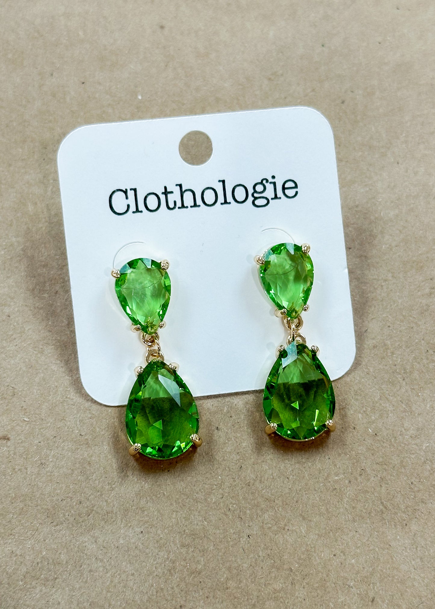 Peridot Drop Stone Earrings