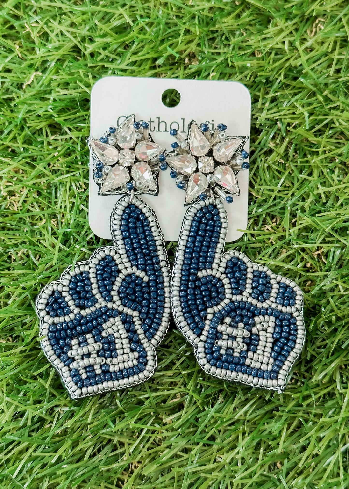 Navy #1 Beaded Earrings