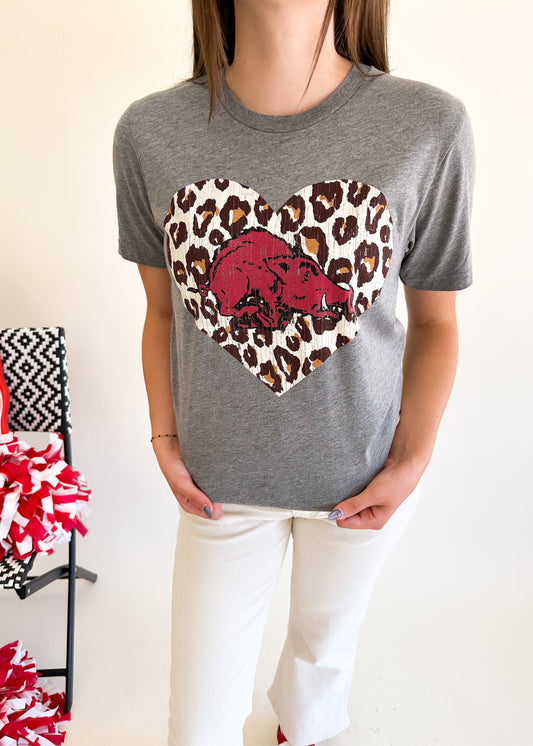 80's Hog Leopard Heart Tee