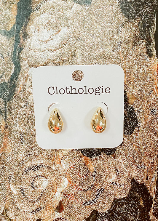 Mini Gold Teardrop Earrings
