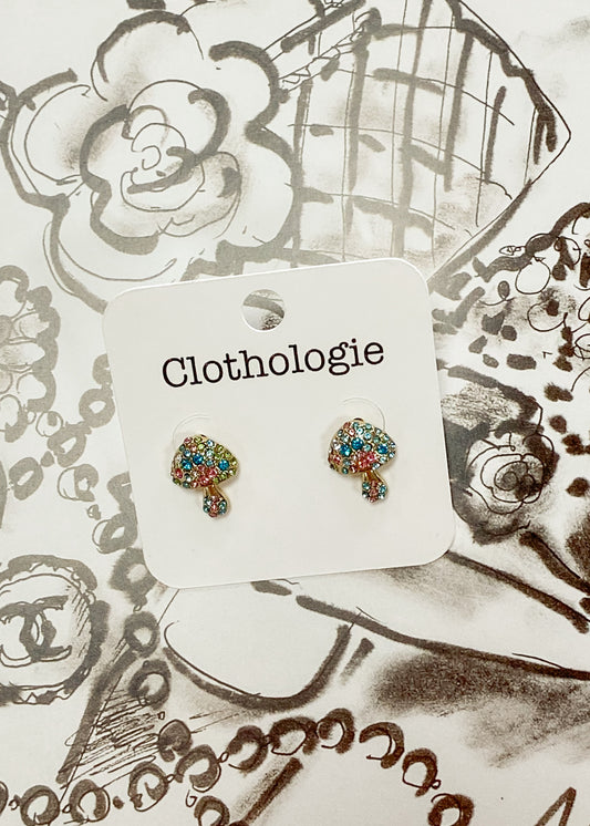 Multi Colored Mushroom Earrings