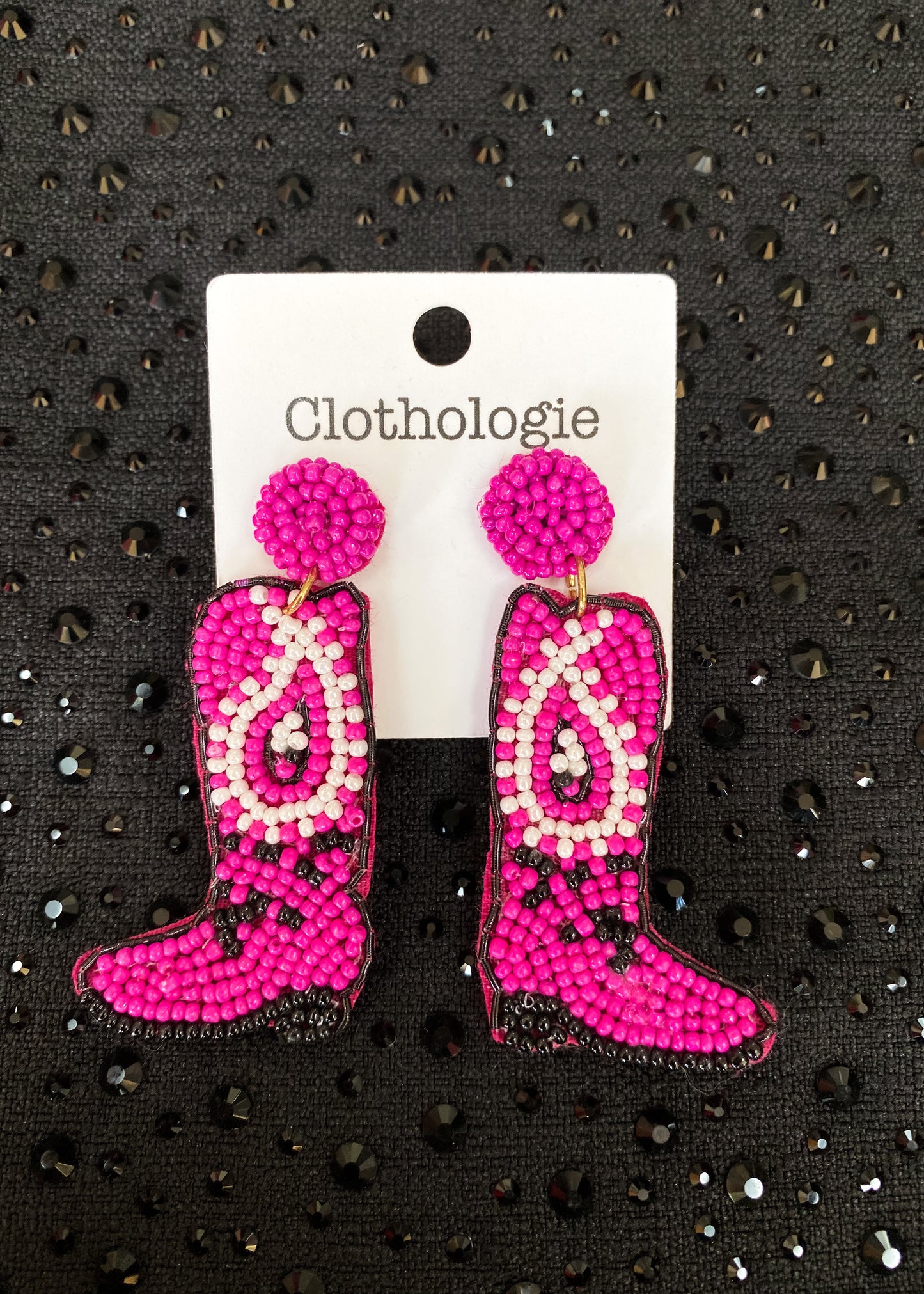 Pink Cowboy Boot Earrings