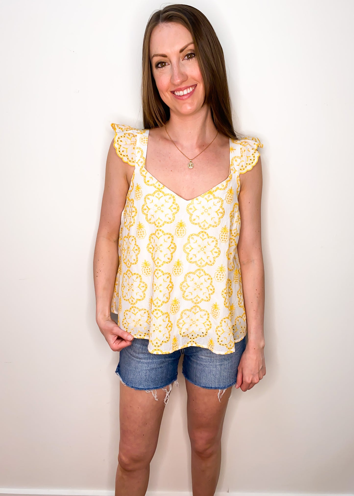 Limoncello Lady Eyelet Tank Top