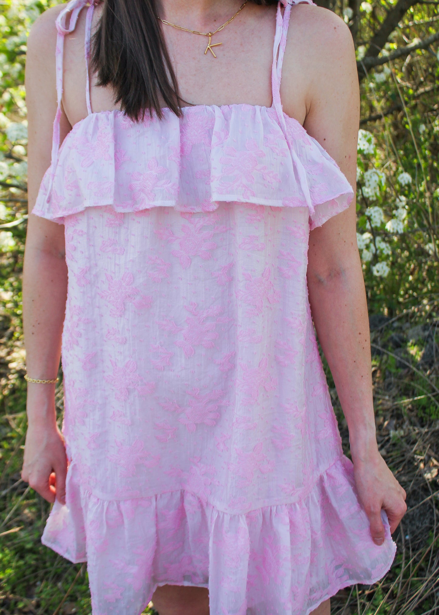 About To Bloom Pink Ruffle Dress