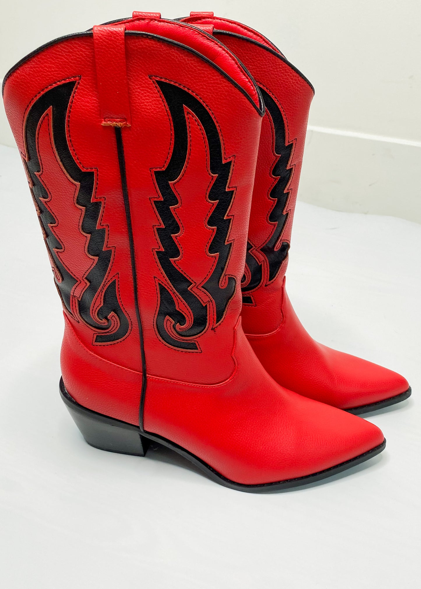 Cherry and Black Norva Boots