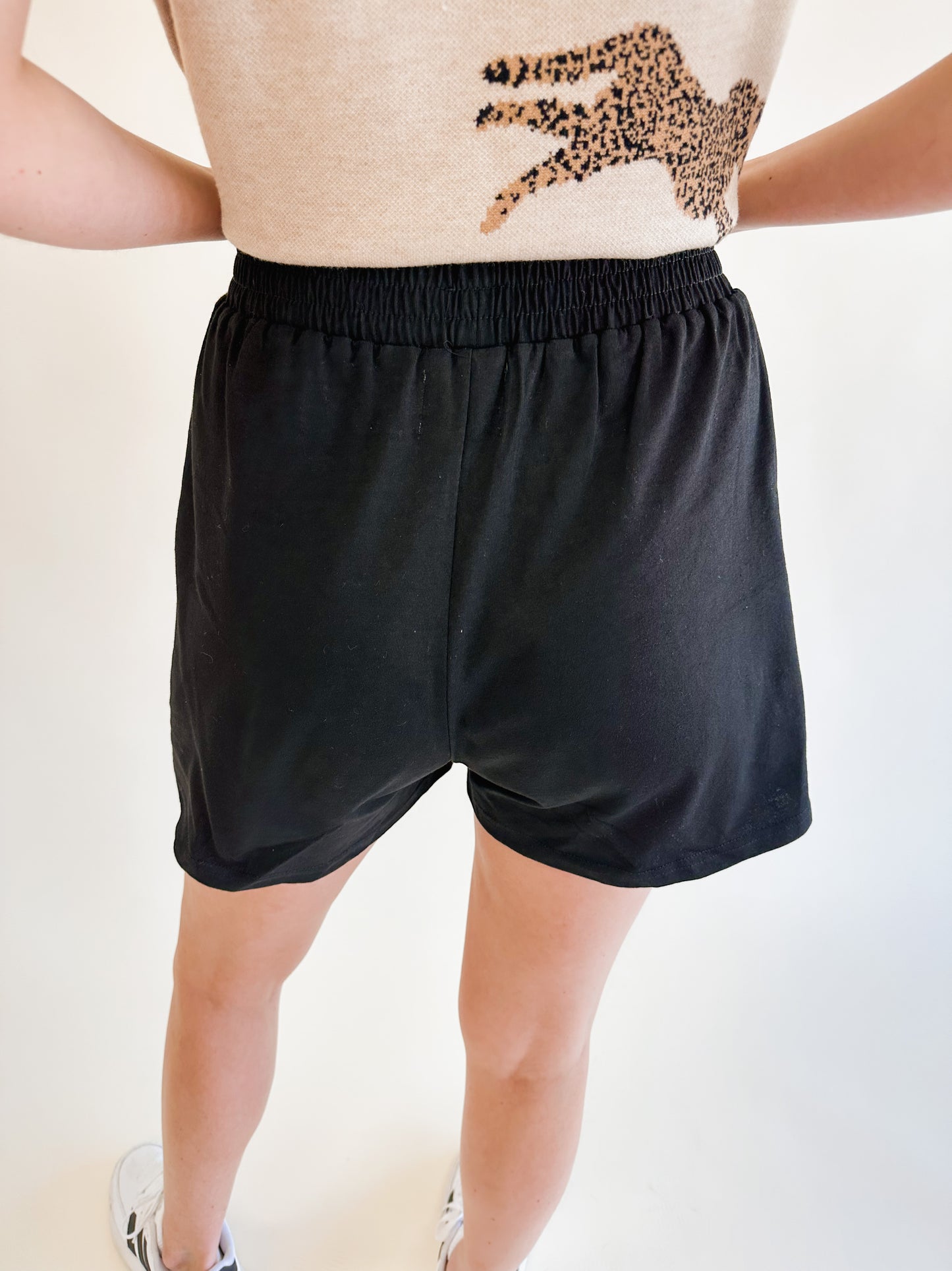 Everyday Black Cotton Relaxed Shorts