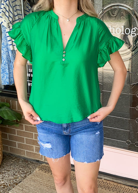 Simply Jade Ruffle Top