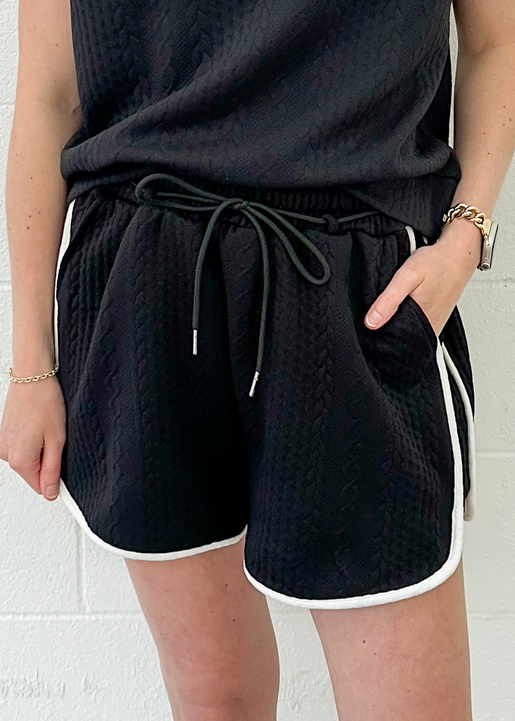 On The Courts Black And White Shorts