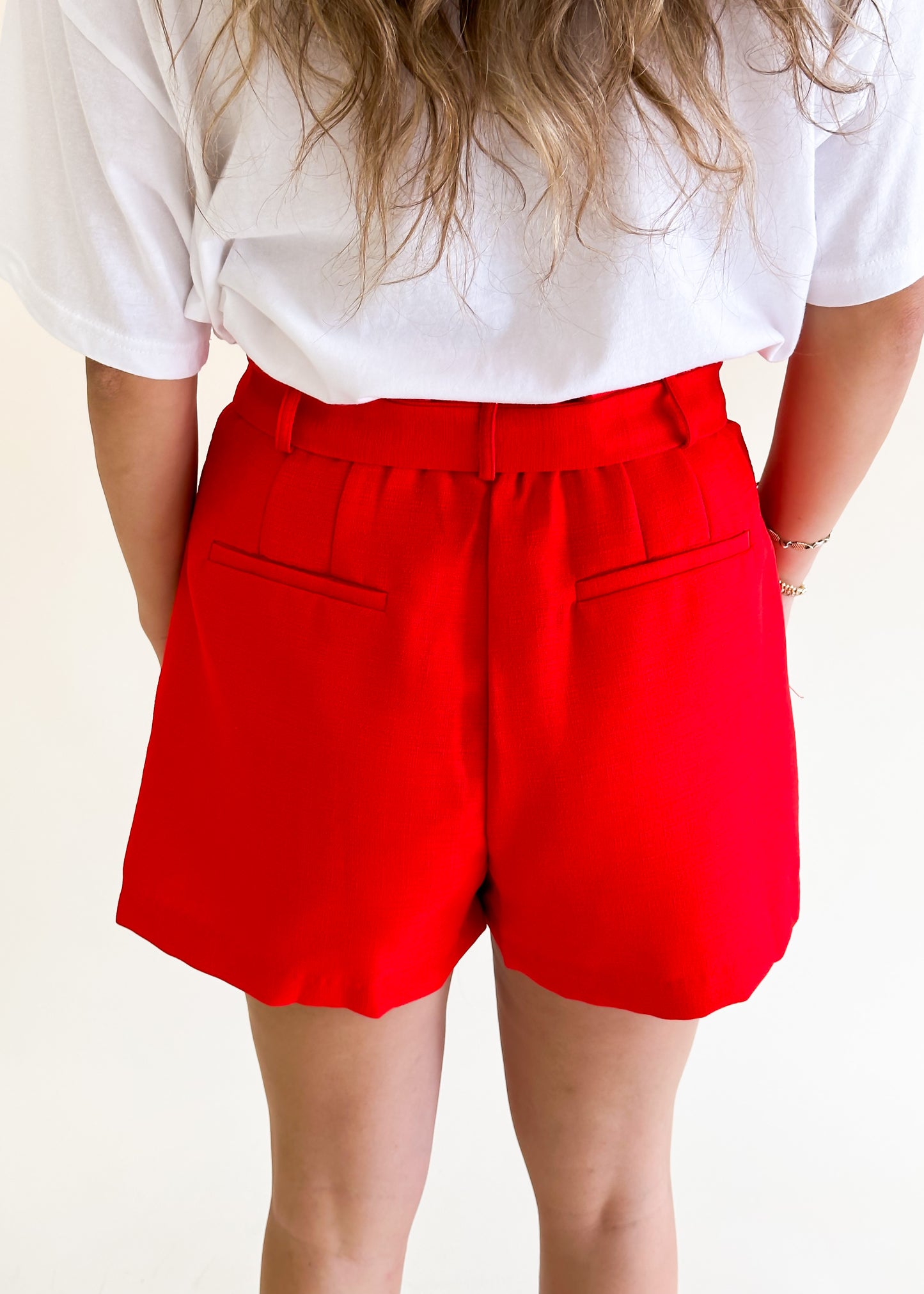 Tie Me Down Red Shorts