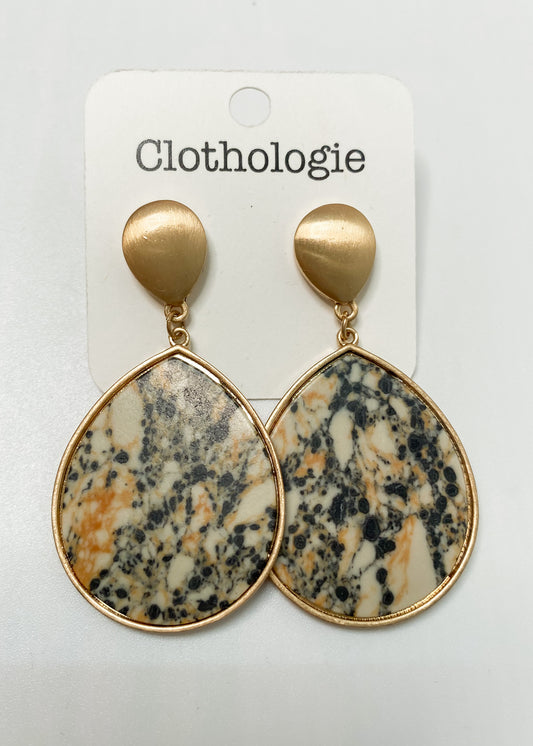 Marble Stone Drop Earrings