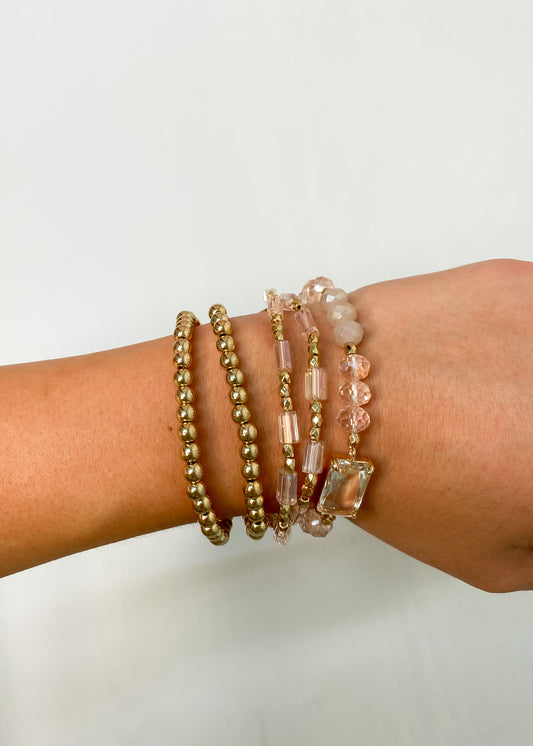 Jersey Pink Quartz Bracelet Set