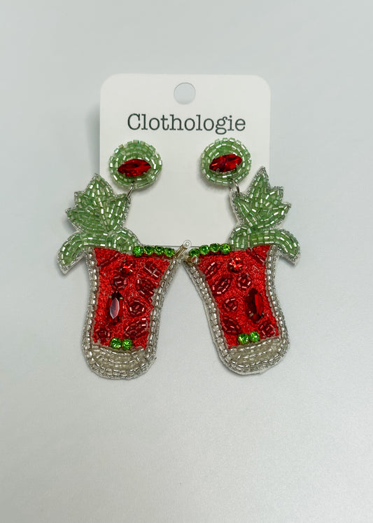 Beaded Bloody Mary Earrings