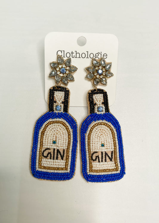 Beaded Gin Earrings