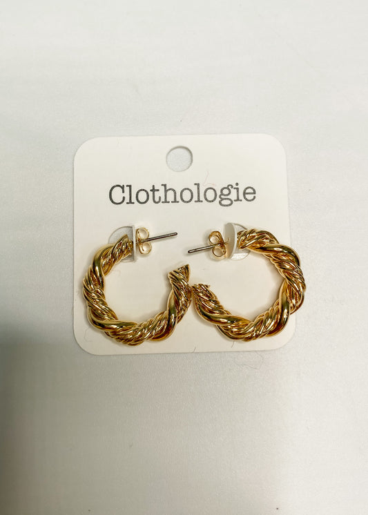 Gold Layered Rope Hoops