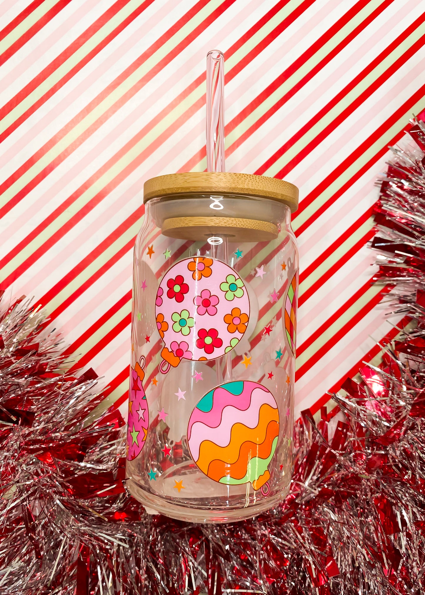 Christmas Decor Glass Cup