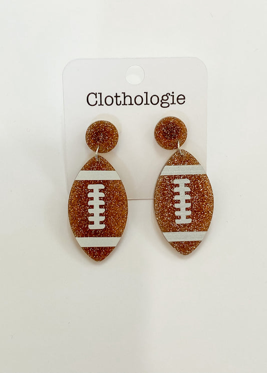 Sparkle Football Earrings