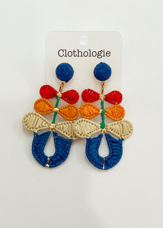 Colorful Rattan Earrings