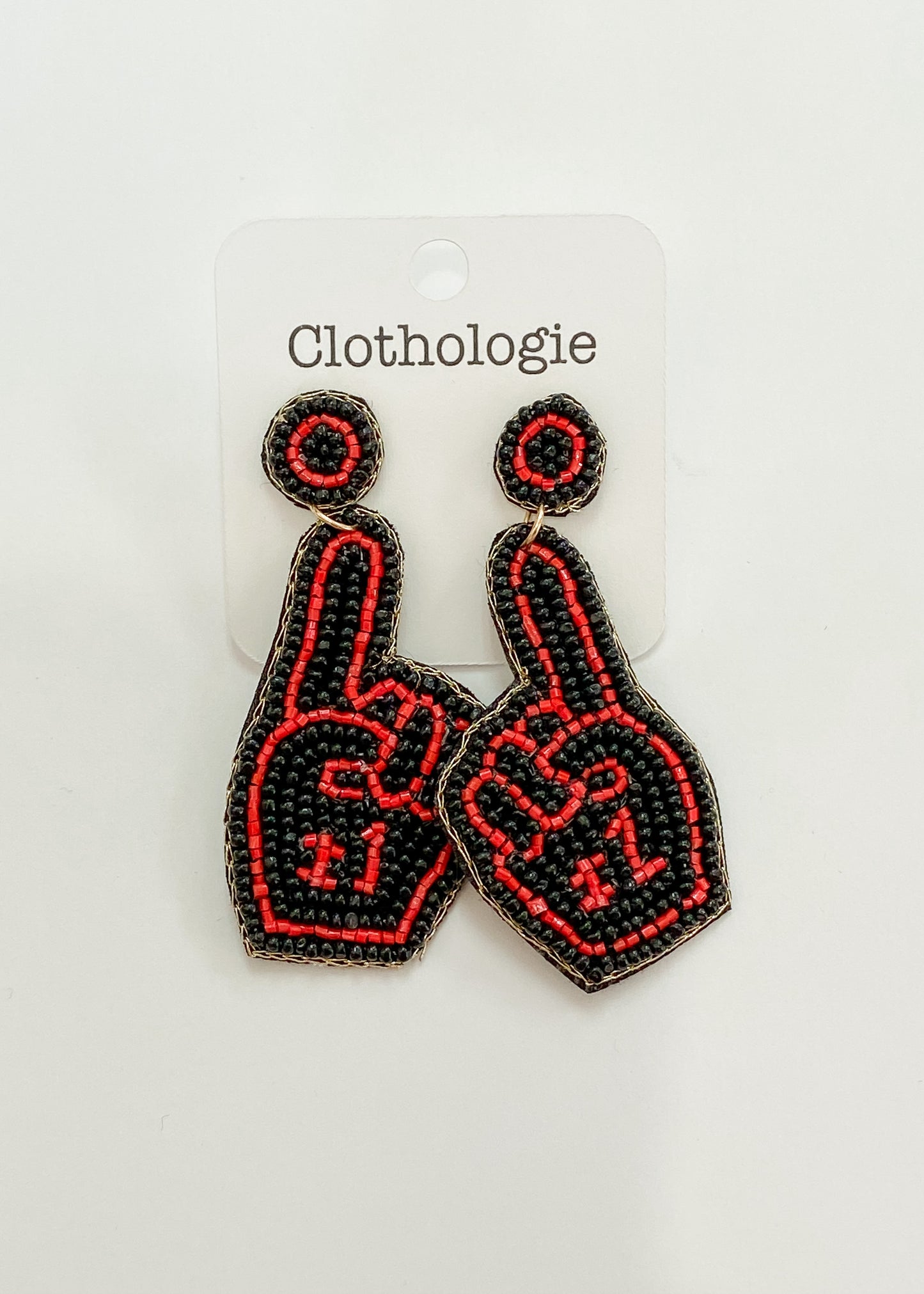 Red And Black #1 Beaded Earrings