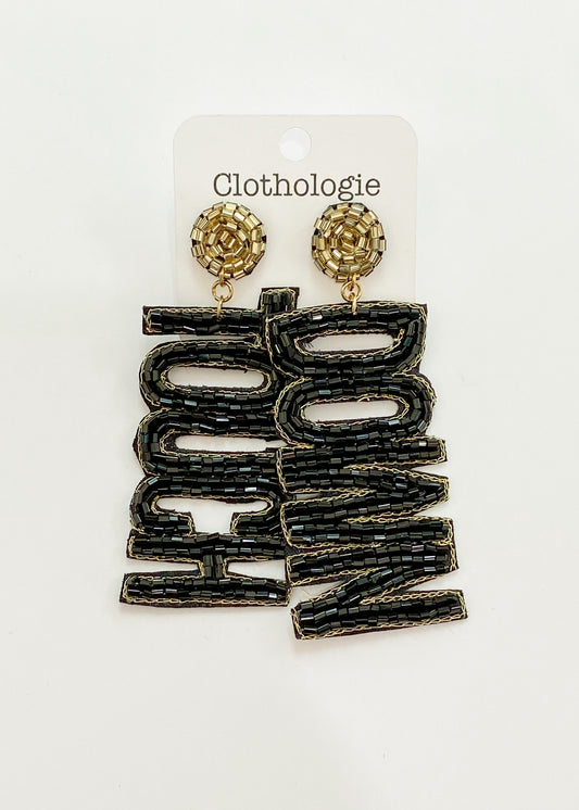 Black And Gold Touch Down Earrings