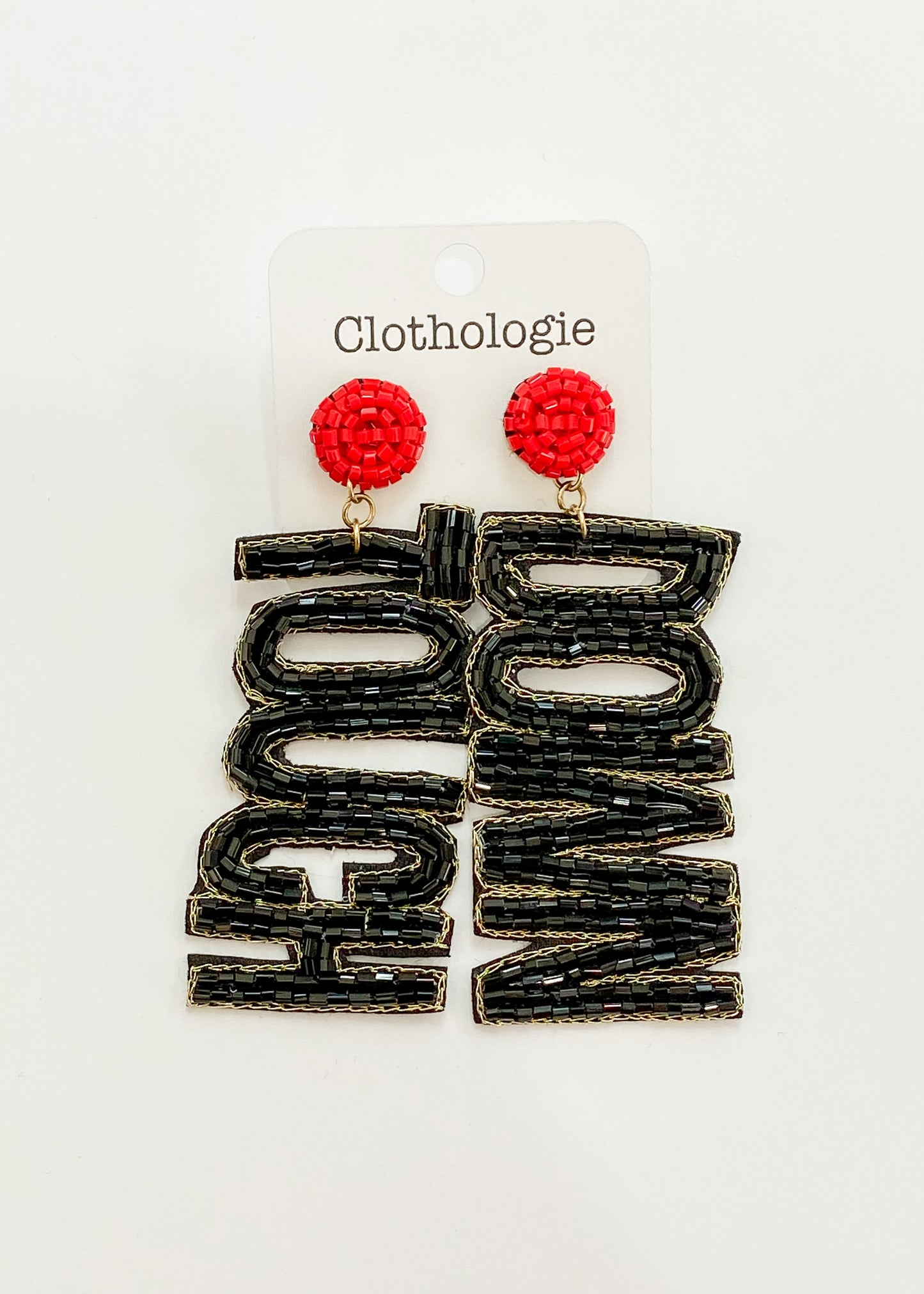 Red And Black Touchdown Earrings