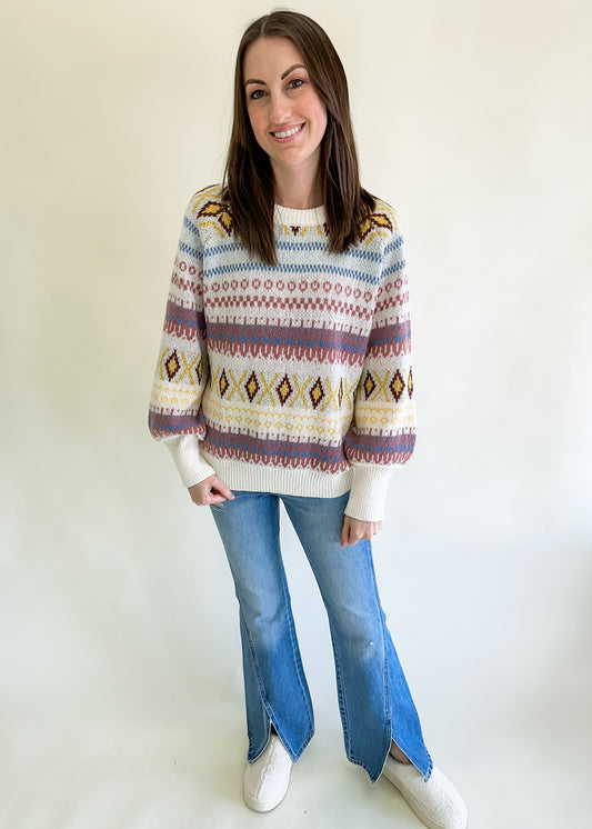 Still Hopeful Aztec Colorful Sweater