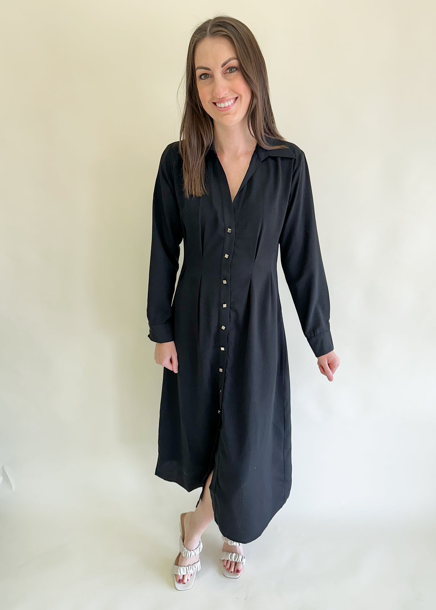 Sweet And Chic Black Long sleeve Dress