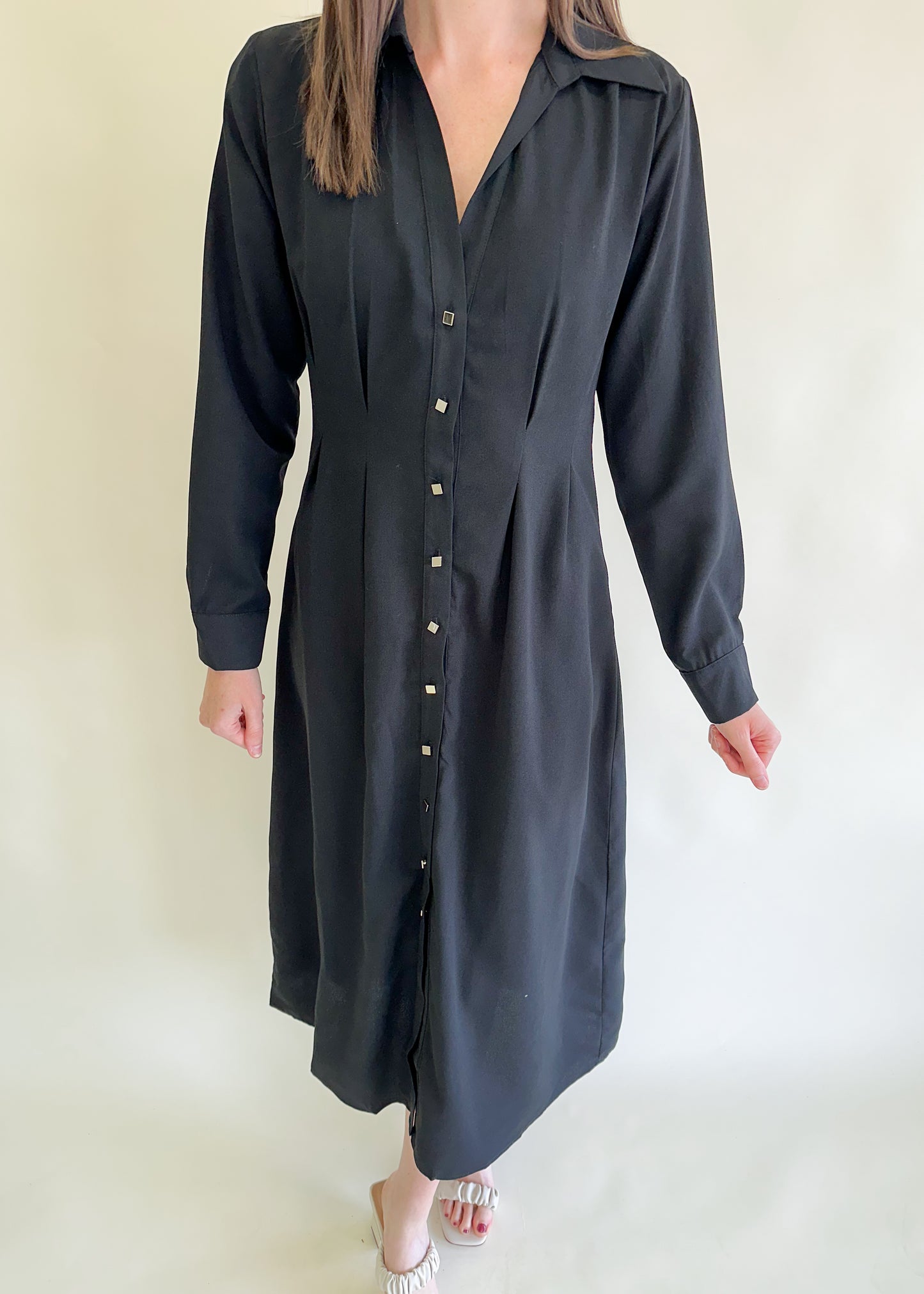 Sweet And Chic Black Long sleeve Dress