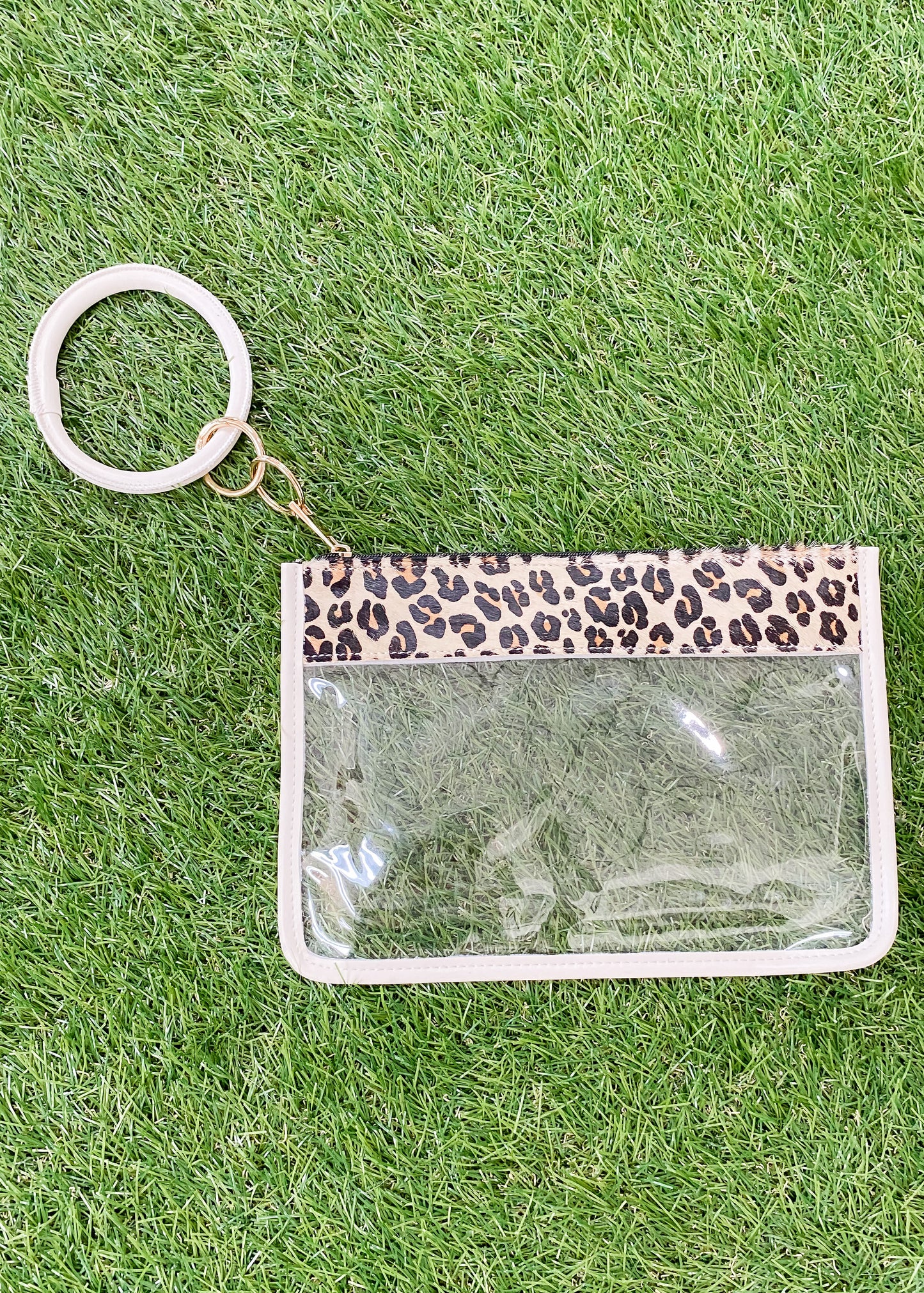 Leopard Clear Wristlet
