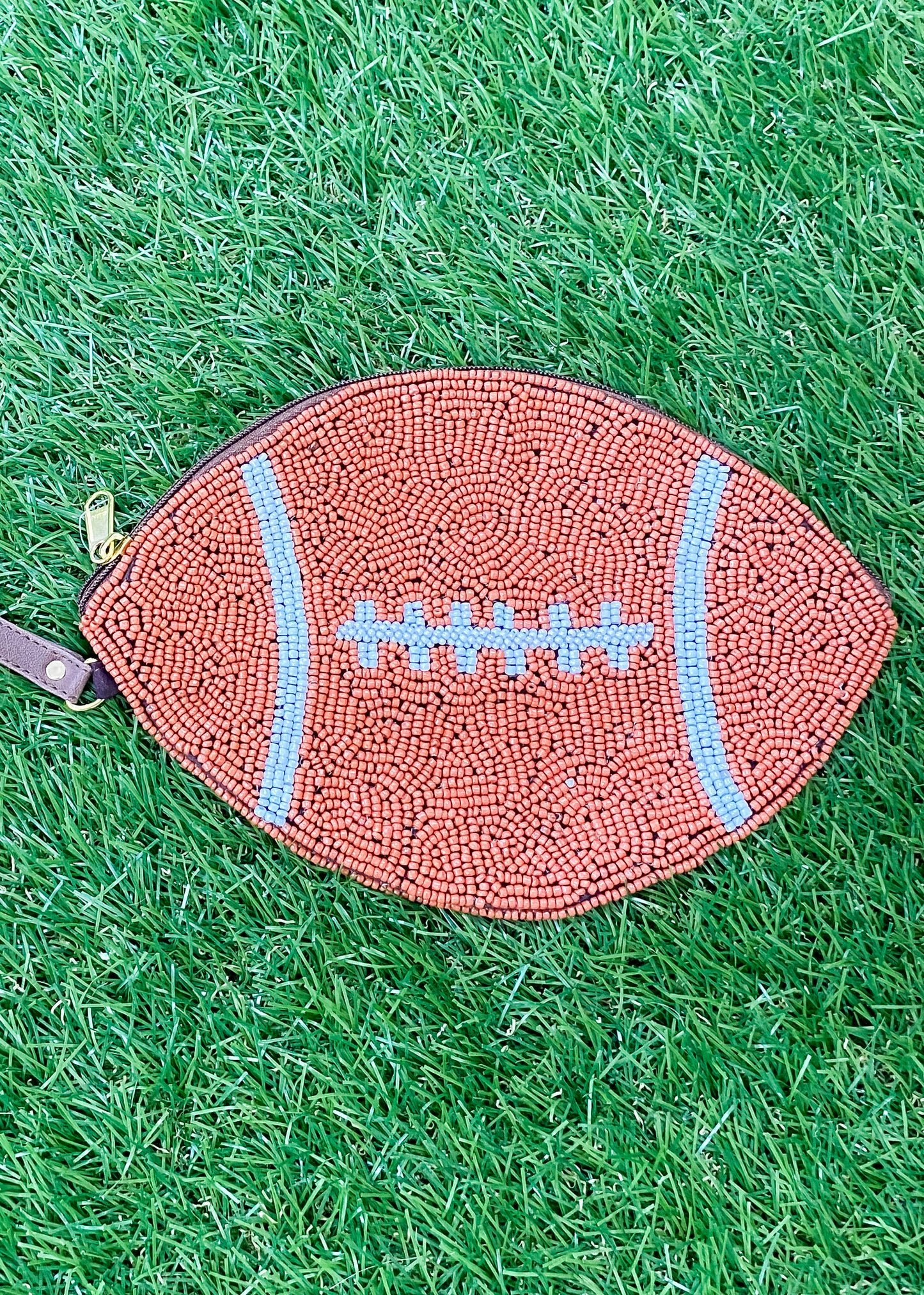 Beaded Football Wristlet