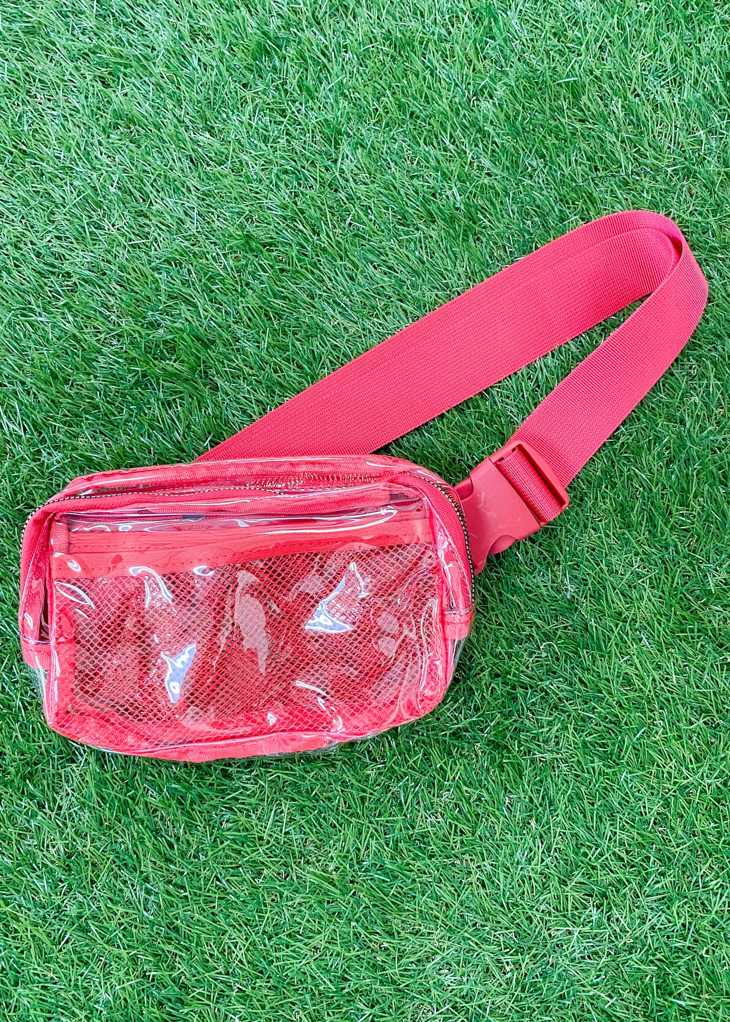 Red Clear Belt Bags