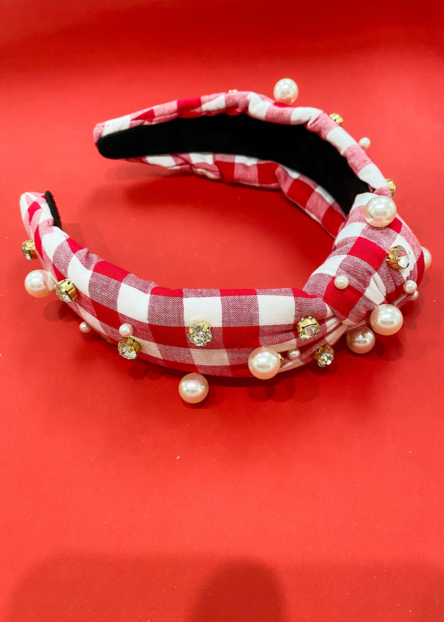Living In Red Diamond And Pearl Headband