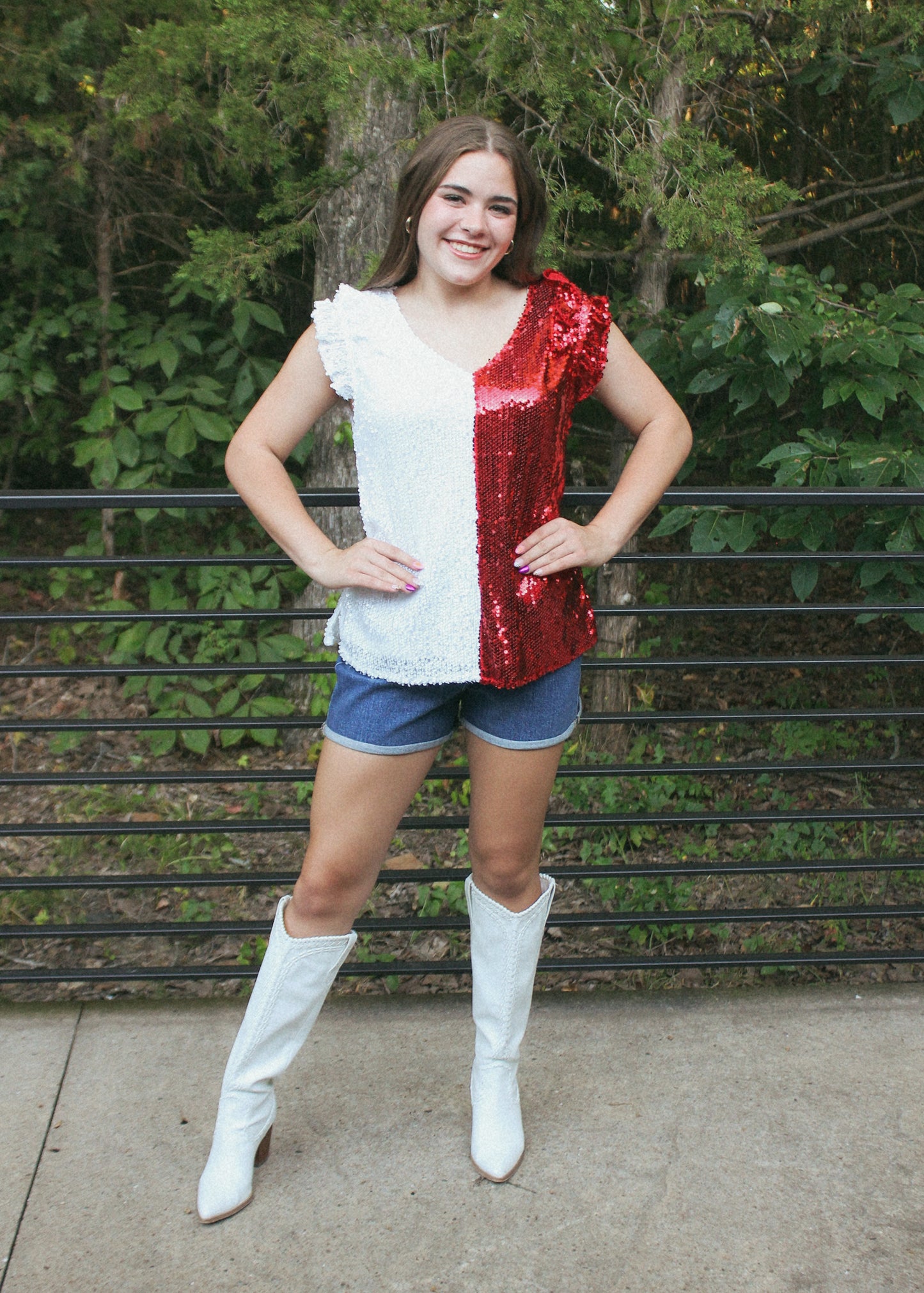 It's A Party Sequin Color Block Tank