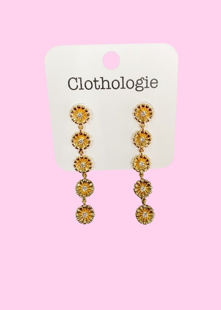 Blooming Gold Flower Earrings