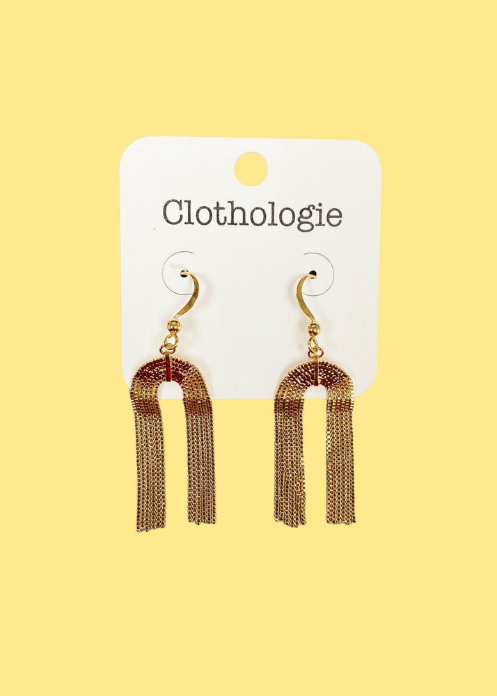 Gold Dangle Rope Earrings