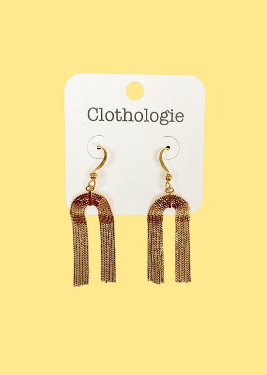 Gold Dangle Rope Earrings