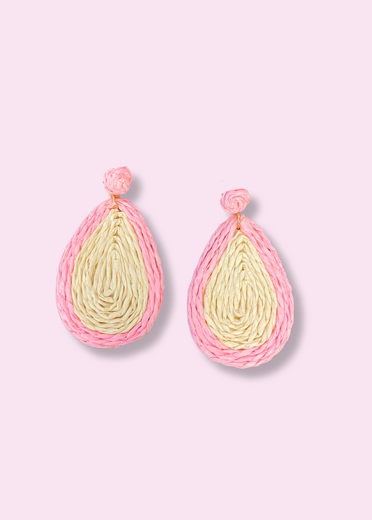 Pink Rattan Earrings